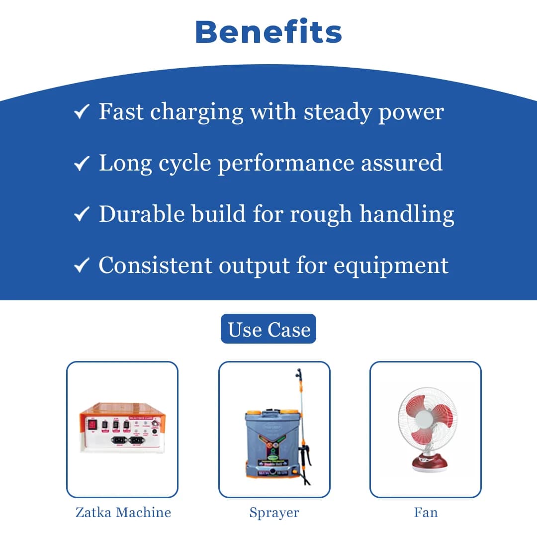 Radhe Agri 12V x 15Ah Rechargeable Lithium Ion Battery, Usage For Agricultural Sprayers & Zatka Machine - Long Backup With 1-Year Warranty - Image 4
