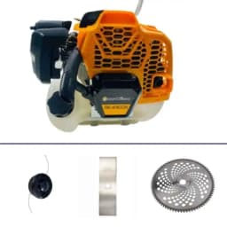 Royal Kissan RK-43CCN Ultra Premium Brush Cutter 2-Stroke Side Pack, 43CC Petrol Engine 80T-2T Nylon Trimmer Blades, Grass Trimming - FMTTI Tested 5