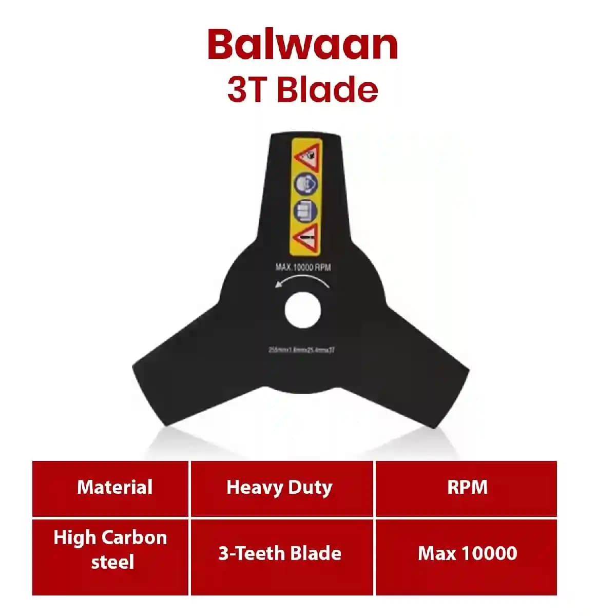 Balwaan 3T Blade, 3 Cutting Teeth On Both Sides, Heavy Duty Blade Use For All Brush Cutters - Image 4