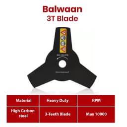Balwaan 3T Blade, 3 Cutting Teeth On Both Sides, Heavy Duty Blade Use For All Brush Cutters 4