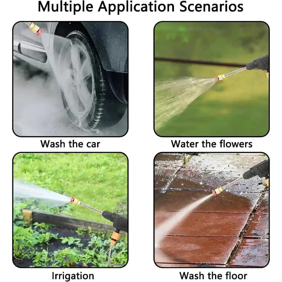 48V Wireless High Pressure Car Washer Gun, Rechargeable Water Spray Cleaning Kit - Image 4