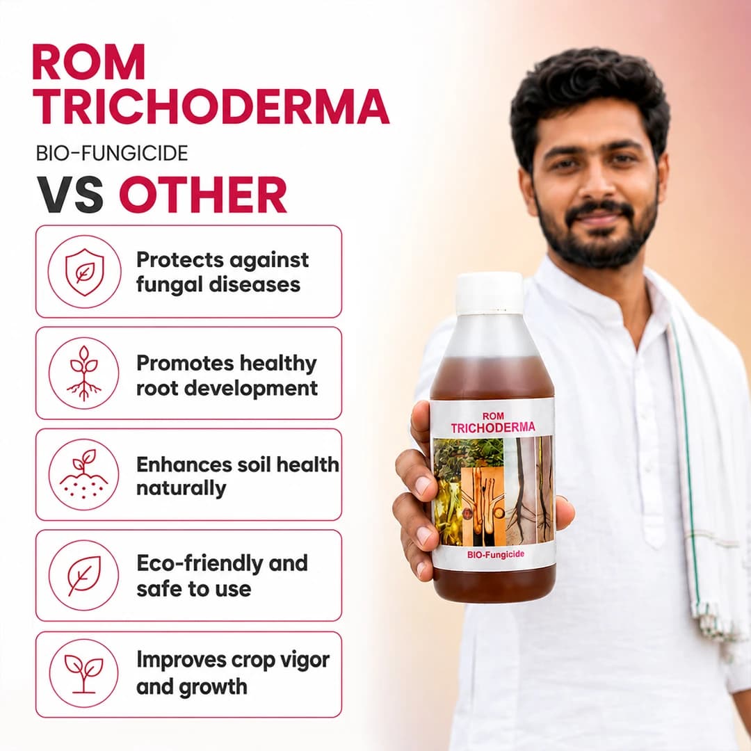 रोम ट्रिचो बायो फंगसाइड (ट्राइकोडर्मा विरिडे) तरल रूप में, प्रति मि.ली. 2 x 10^8 जीवाणु (सीएफयू) - Image 6