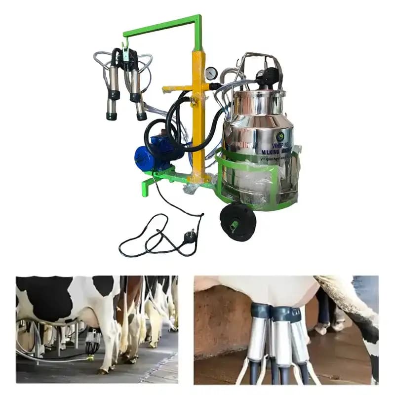 Vinspire 20 Litre Single Bucket Milking Machine, Stainless Steel Tank, 0.75 HP Motor - Image 6