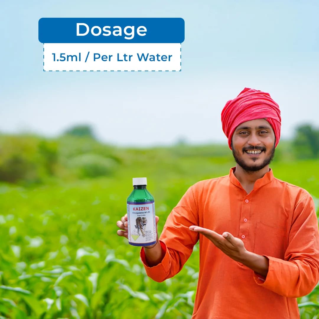 Shree Industries Kaizen Chlorpyriphos 50% EC Insecticide, Contact, Stomach and Fumigation Against Broad Spectrum of Pests and Beetles - Image 5