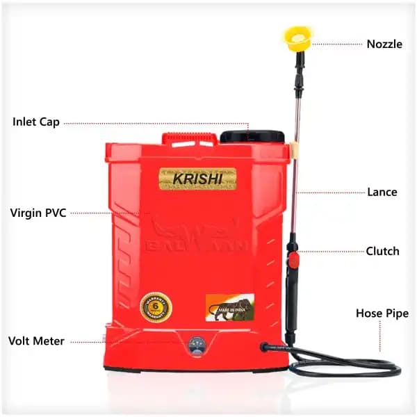 Balwaan BS 22D Double Motor Battery Sprayer, 12 Volt X 12 Amp, Knapsack Sprayer, 20 Litre Tank Capacity, Made In India Spray Pump. - Image 9