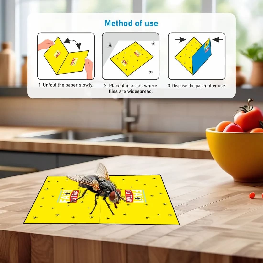 HEDO House Fly Trap (Pack of 10) Glue Trap, Housefly, Insect Trap For Home, Kitchen, Hotels, Bakery Shop, Poultry Flies - Image 5