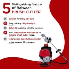 Balwaan BX 35B Brush Cutter, 35CC 4 Stroke Back Pack Crop Cutter Machine with Tap And Go Cutter - Image 8