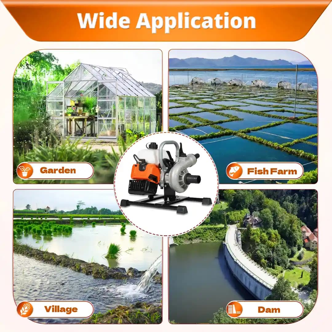 Neptune 43CC Portable Water Pump 1.5 Inch Outlet, Powerful 2 Stroke Petrol Engine, Maximum Discharge 135 L.min Ideal for Farming, Draining & Gardening - Image 8