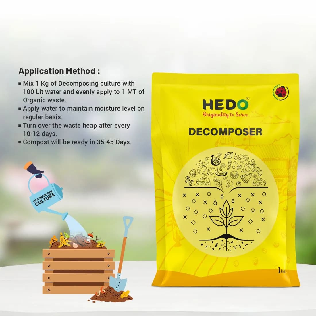 HEDO Waste Decomposer Powder, Decomposition of Agricultural, Kitchen, Garden, and Farming Waste - Image 3