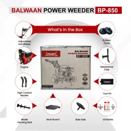 Balwaan BP-850 5.5 HP Diesel Power Weeder, 247CC, 32 Blades, 4-Stroke Engine, Easy Start Mechanism 6