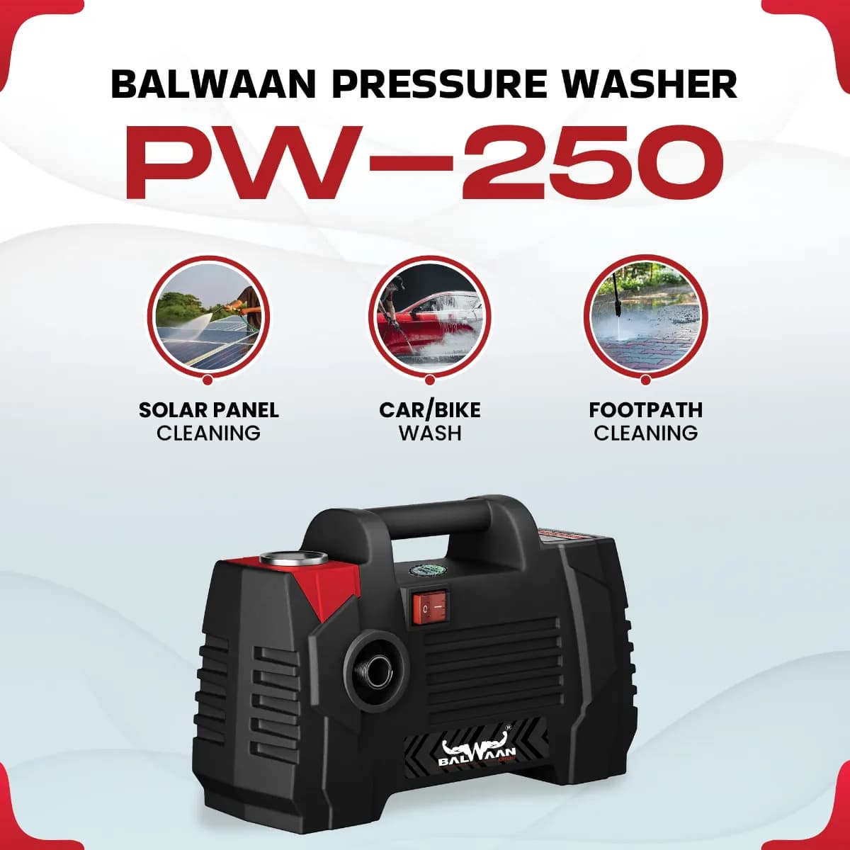Balwaan PW-250 Pressure Washer - 120-150 Bar Rated Pressure, 1800Watt - Image 10