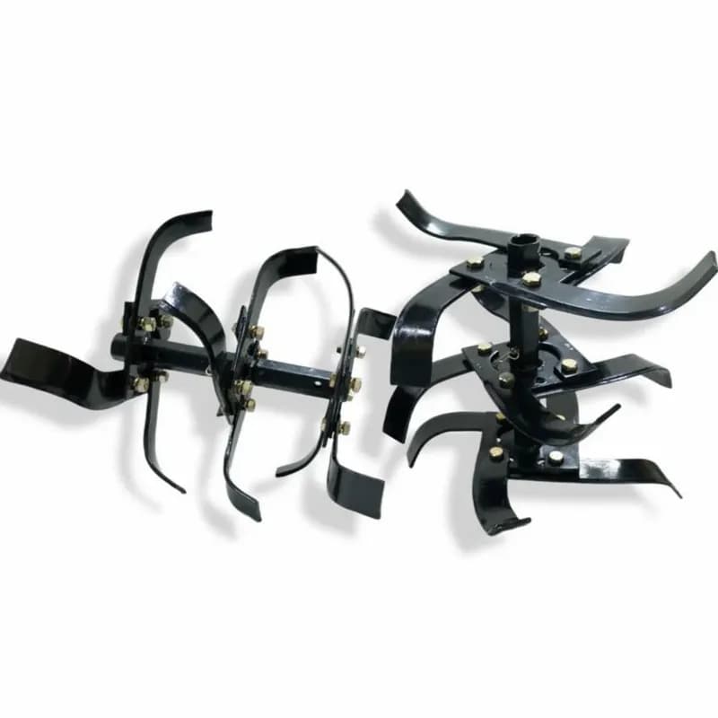 AJ Kisan 13 Inch 3 Row Rotavator Set (24 Blades, 2 Shafts And 24 Nuts) For 5 To 12 HP Petrol Power Tiller Accessories - Image 1