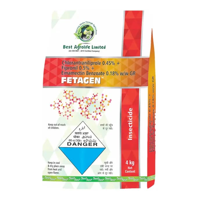 Best Agrolife FETAGEN Chlorantraniliprole 0.45% + Fipronil 0.5% + Emamectin Benzoate 0.18% GR Insecticide, Triple Action For Pest Control In Tomato - Image 4