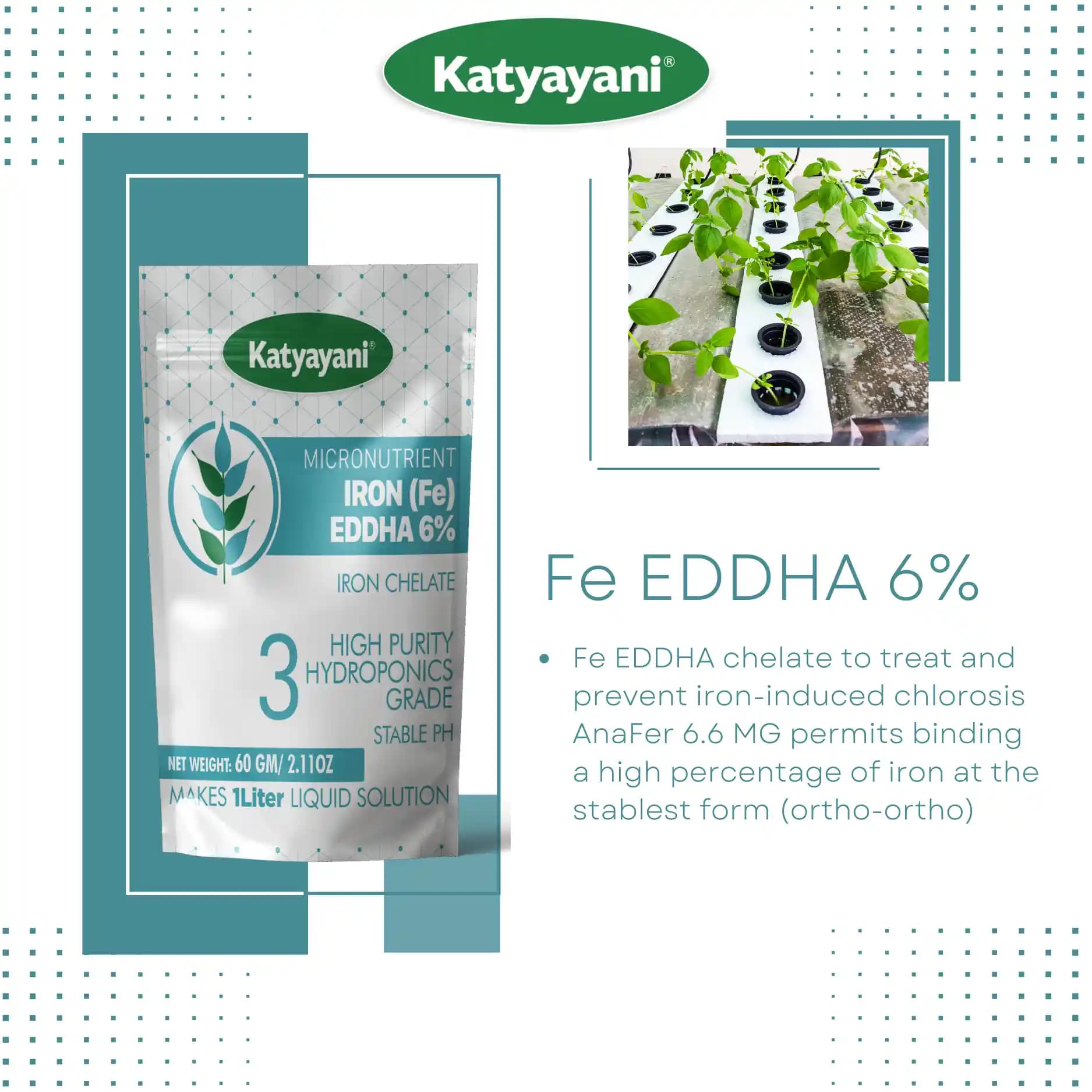 Katyayani Fe EDDHA 6% Iron Chelate Micronutrient, For Hydroponics and All Plants - Image 2