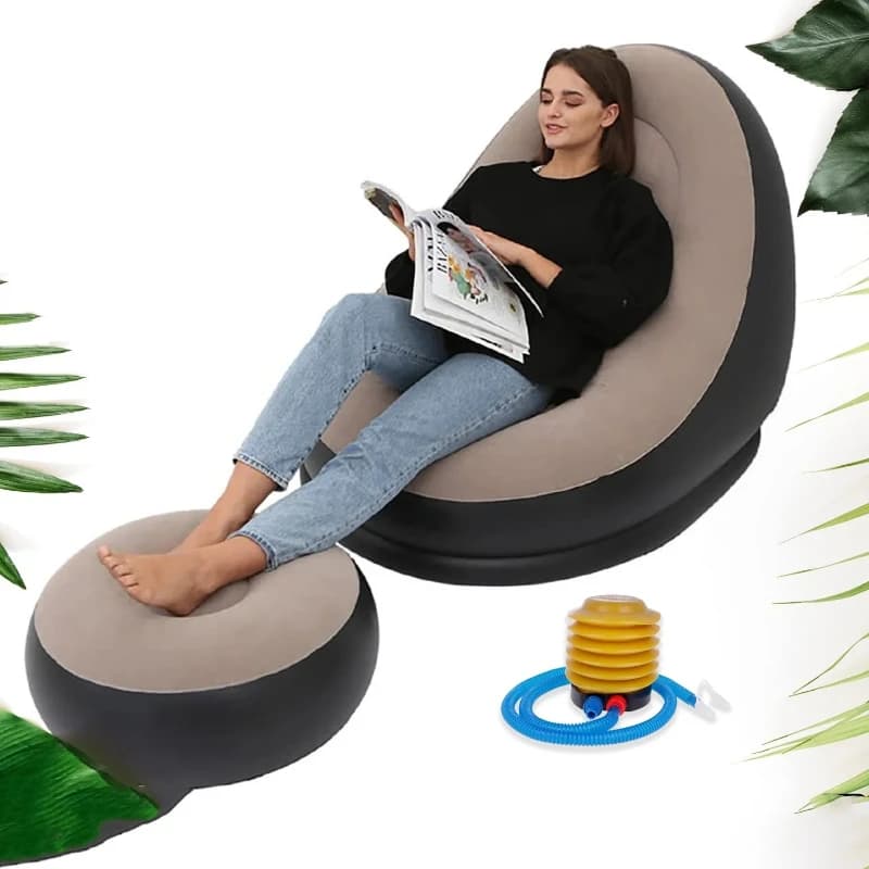 Portable Inflatable Air Sofa, Lounge Chair With Pump For Indoor Outdoor Use - Image 8