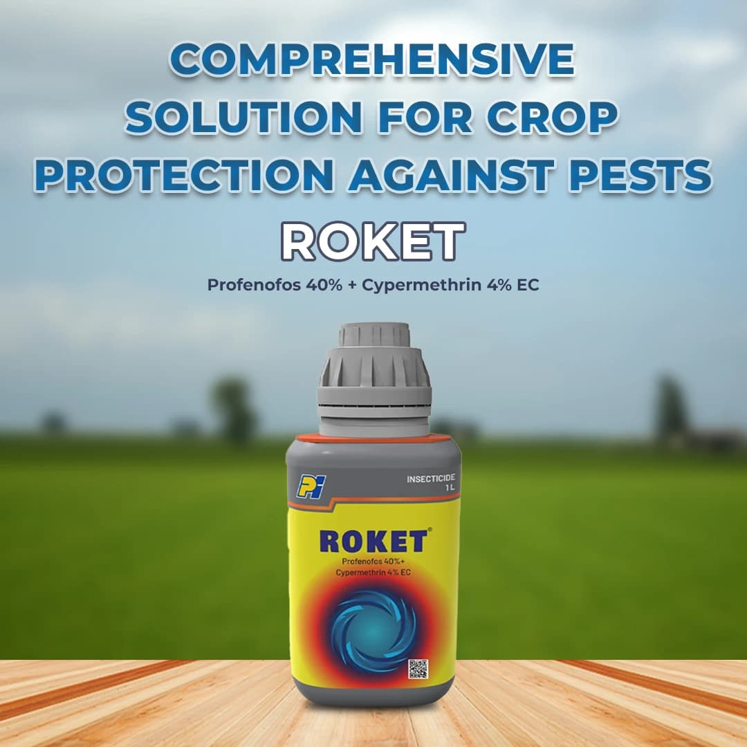 PI Roket Profenofos 40% + Cypermethrin 4% EC, Broad-Spectrum Insecticide Combination. - Image 2