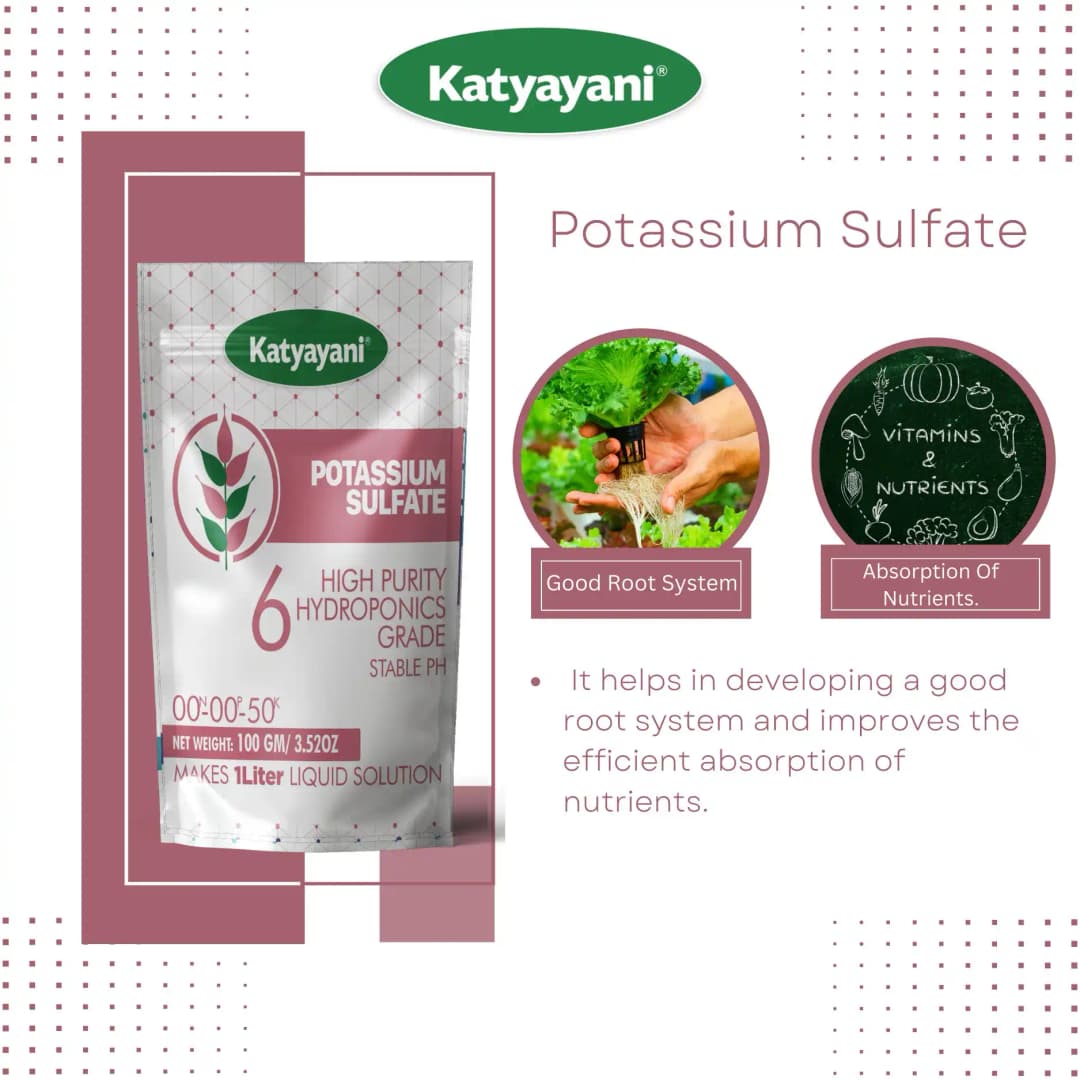 Katyayani Potassium Sulphate, High Purity Hydroponics Grade, 100% Water Soluble Fertilizer, Suitable For All Crops. - Image 5