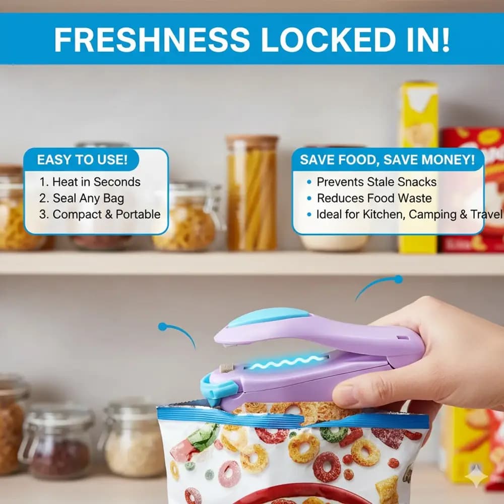 Mini Plastic Hand Sealing Machine, Hand Held Mini Heat Sealer For Plastic Bags Home Use - Mix Color - Image 6