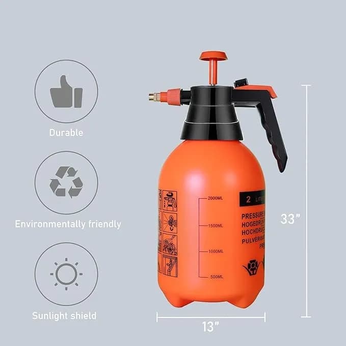 FarmEarth 2 Liter Garden Pressure Sprayer, Manual Operated For Sanitizing And Gardening Operations, Red Color - Image 3