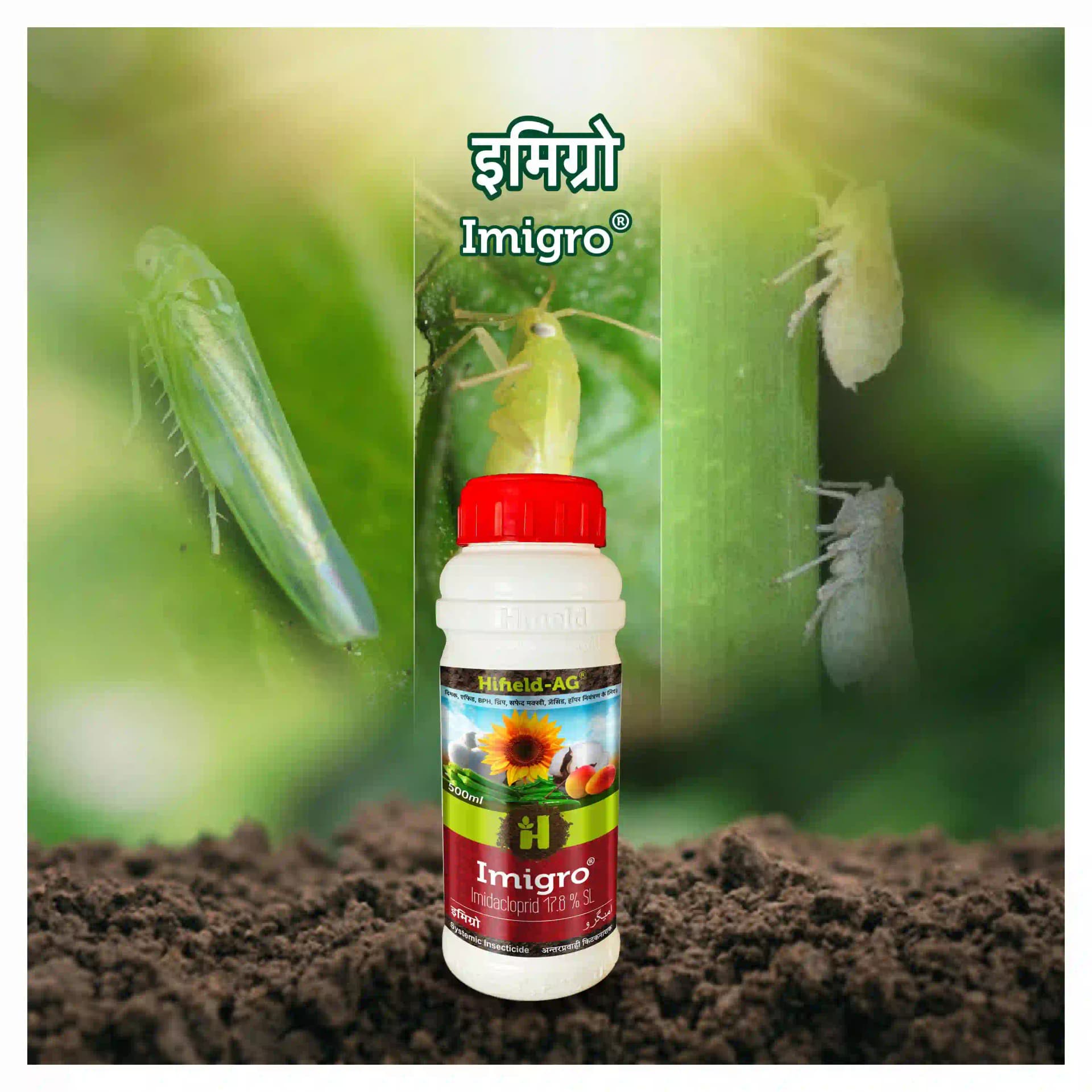Imigro Imidaclorpid 17.8% SL Insecticides, For The Control Of Sucking Pests Like White Fly, Aphid and Jassids - Image 2