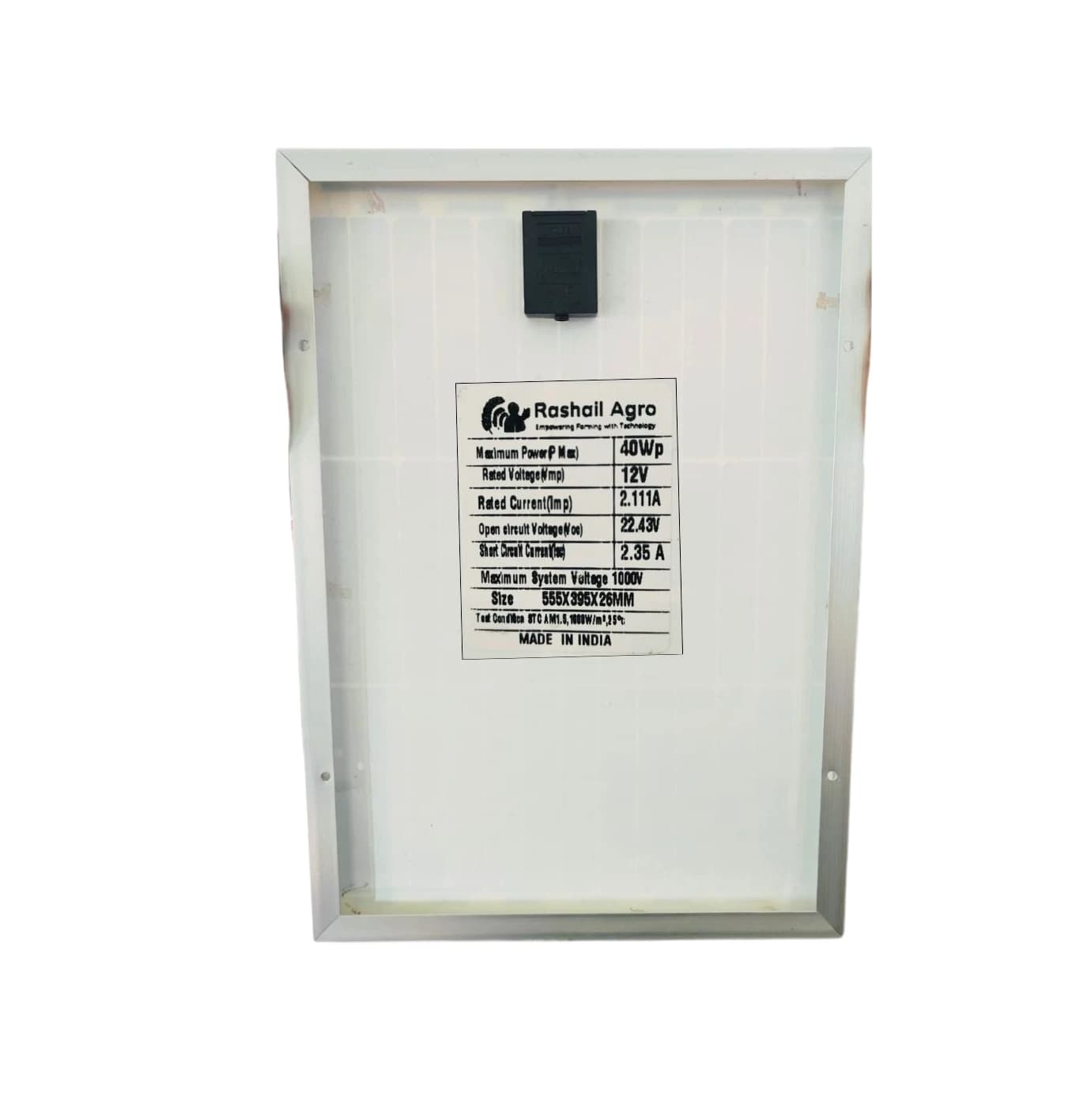 Rashail Solar Panel Plate, 40 WATT 12V For Zatka Machine, Solar Dryer, Battery Charge And Other - Image 2