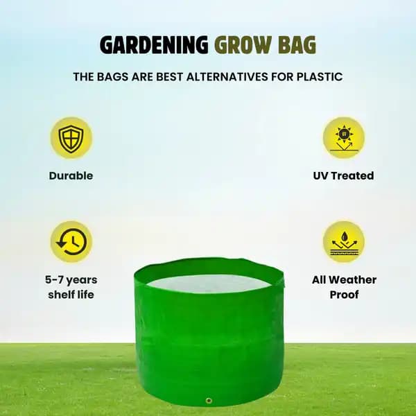BloomBuddy HDPE Grow Bags 200 GSM, Round Sizes, Various Sizes, UV Treated, Best For Terrace Gardening, Balcony Gardening. - Image 3