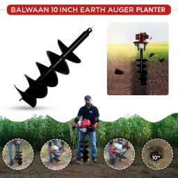 Balwaan PT-10D Double Spiral Planter, 10 Inch Earth Auger, Heavy-Duty, Faster Drilling And Durable 3