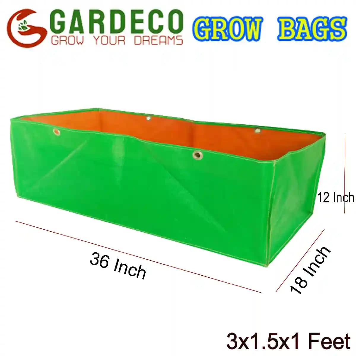 GARDECO 260 GSM HDPE UV Treated Heavy Duty Rectangle Type Grow Bags for Vegetable and Flower Plants - Image 3
