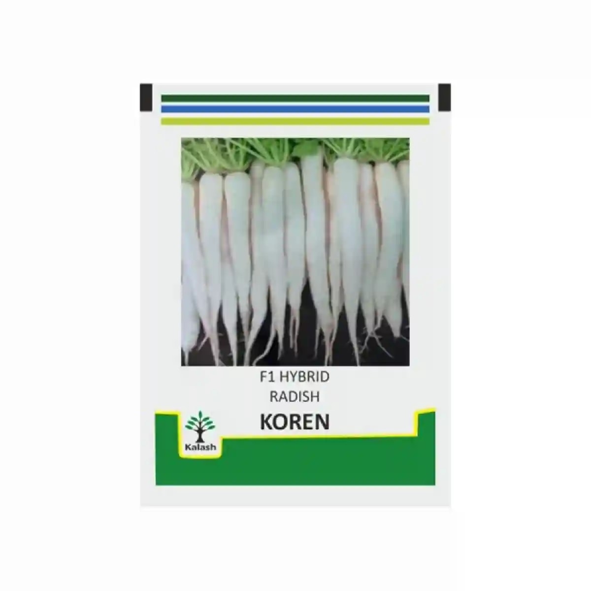 Kalash Radish Koren F1 Hybrid Seeds, Palak Patta Variety For Kharif Season