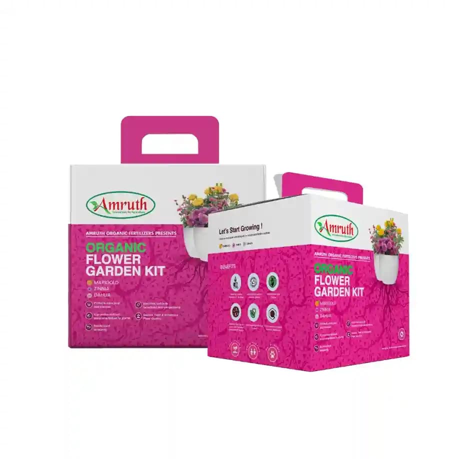 Amruth Organic Flower Kit, Garden Kit, DIY Kit, Grow Your Own Flowers in Kitchen Garden - Image 5