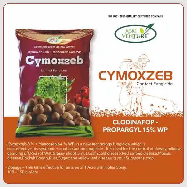 Agriventure CYMOXZEB Cymoxanil 8% + Mancozeb 64% WP Fungicide, Powerful Control Of Downy Mildew, Late Blight , White Rust & Alternaria Blight - Image 4