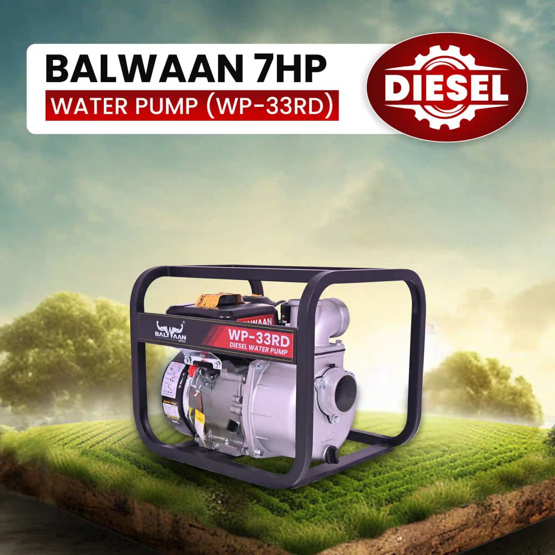 Balwaan WP-33RD 7HP Diesel Water Pump, 4 Stroke Engine, 3-Inch Outlet, Recoil Starter - Image 3