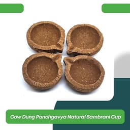 Radhe Cow Dung Panchgavya Natural Sambrani Empty Cup, For Daily Puja Or Havan (Pack Of 36) 2