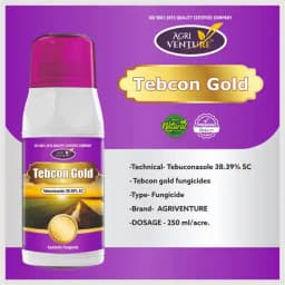 Agriventure Tebcon Gold Tebuconazole 38.39% SC Fungicide, Controls A Wide Range of Fungal Diseases, Including Powdery Mildew, Rusts. 4