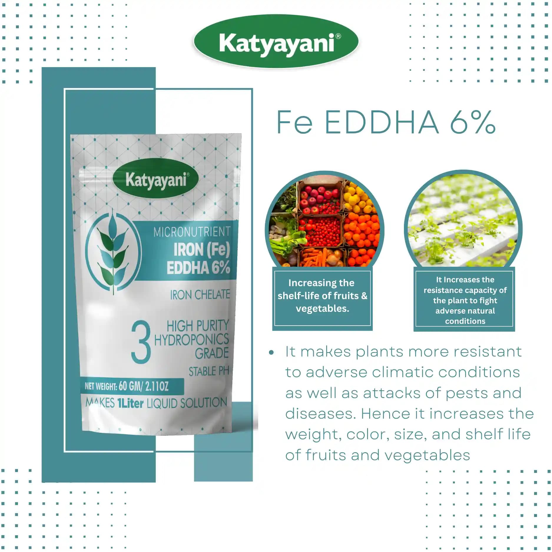 Katyayani Fe EDDHA 6% Iron Chelate Micronutrient, For Hydroponics and All Plants - Image 8