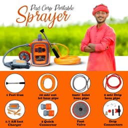 Pad Corp Double Bull Portable Battery Sprayer & Car Washer, Drip Injector 12 Volt x 14 Amp with 10 Meter High Pressure Hose Pipe 2