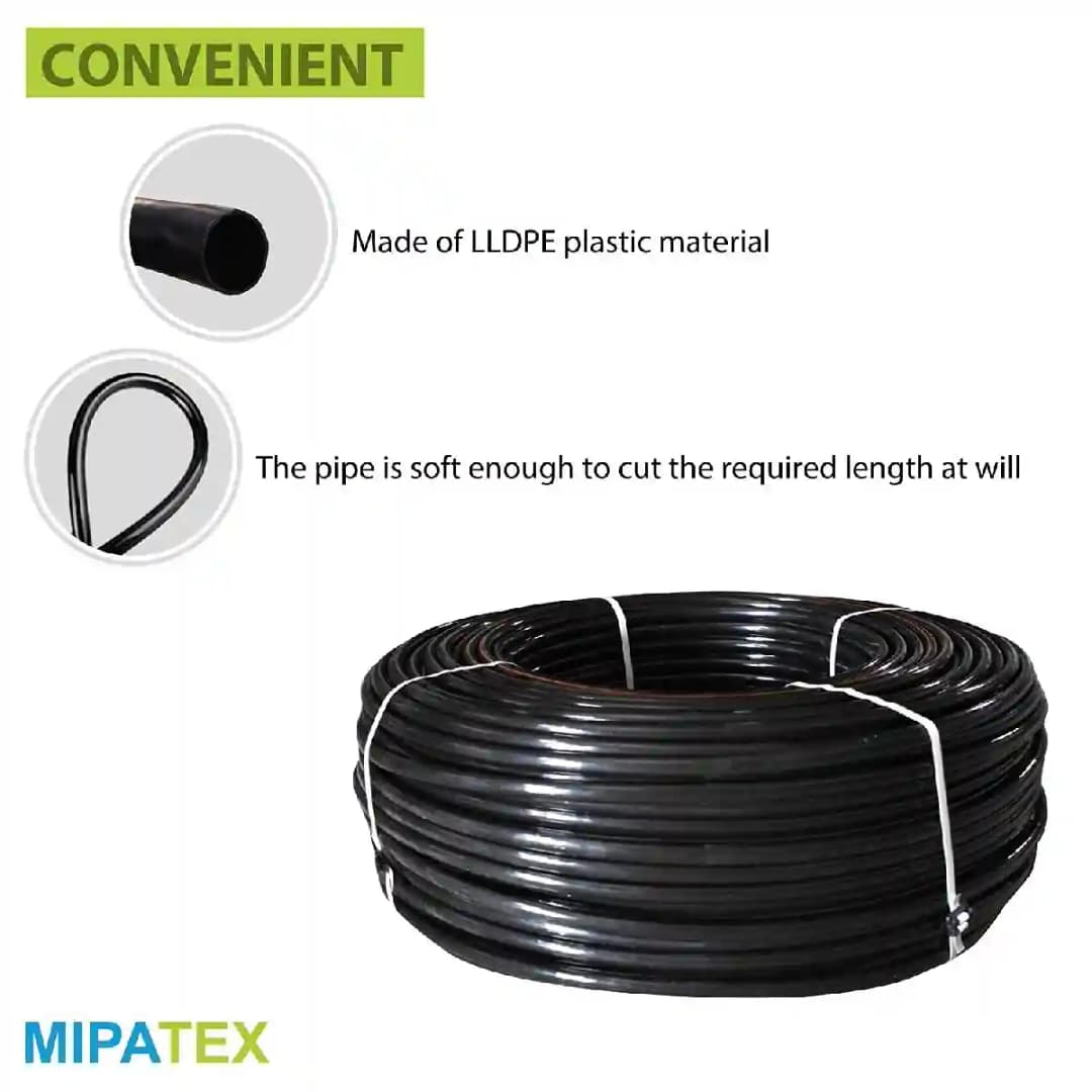 Mipatex Inline Drip Irrigation Pipe, Dripper at Each 40cm, 4 Litre Water Discharge per Hour, Best Quality UV Material, LLDPE. - Image 6