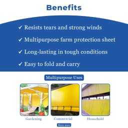 मिपाटेक्स तिरपाल 130 जीएसएम, वाटरप्रूफ हैवी ड्यूटी, पॉली टार्प, बहुउपयोगी (पीला) 4