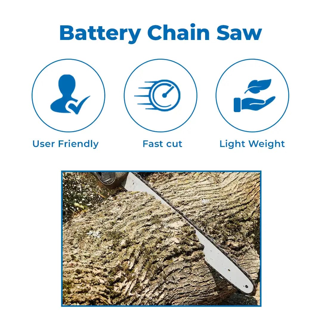 Exosoloar Battery Operated Chain Saw, Lithium-ion Battery, Used In Pruning And Trimming To Firewood Cutting - Image 3