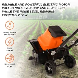 Neptune NC-41E 1500W Electric Portable Mini Garden Tiller with 6 Blades, Flexible Working Width 45cm, Depth 22cm, Ideal for Soil Preparation & Tilling 9