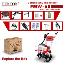 Fenton Krishi FMW-68 Mini Power Weeder, 2 Stroke, 68 CC, 3HP, For Cultivation And Rotary 5