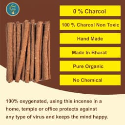 Radhe Desi Cow Dung Dhoop Batti, 100% Organic Incense Sticks for Pooja, Hawan And Mosquito Repellent (60-70 Pcs) 3