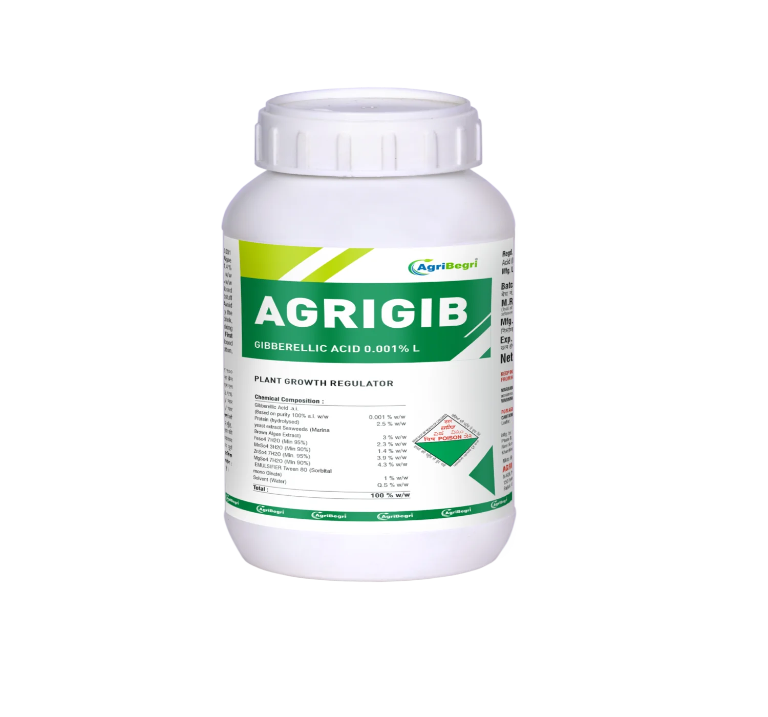 Agrigib Gibberellic Acid 0.001% L Plant Growth Regulator, Used For All Type Of Crops.