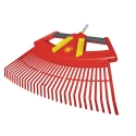 Wolf Garten 4 In 1 Leaf Rake, Garden Leaf Rake and Roof, Quick Clean Up of Lawn and Yard