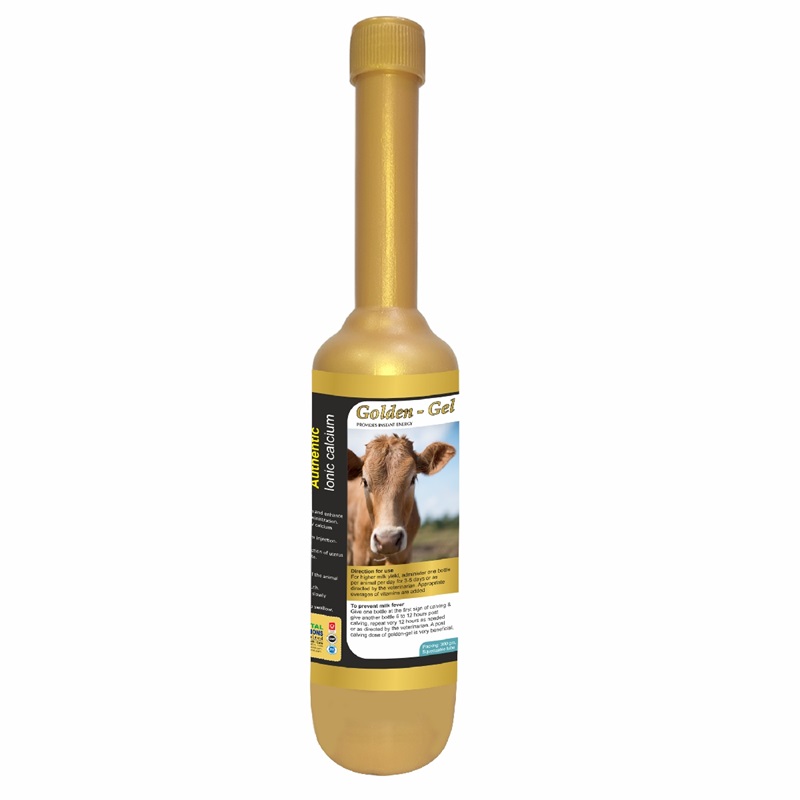 Golden Gel Provides Instant Energy, Veterinary Calcium Gel for Cattle, Cow & Buffalo, Animal Feed Supplements