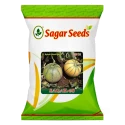 Sagar 60 F1 Hybrid Muskmelon Seeds, Yellow Skin With Green Stripes, High Yield, Orange Flesh