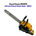 Royal Kissan RK5800 Ultra Premium 18 Inch Chain Saw with Powerful Petrol Engine, 2-Stroke 58CC Suitable for Woodcutting Saw for Farm, Garden and Ranch