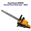 Royal Kissan RK5800 Ultra Premium 22 Inch Chain Saw with Powerful Petrol Engine, 2-Stroke 58CC Suitable for Woodcutting Saw for Farm, Garden and Ranch