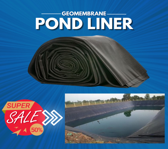 Customize Pond Liner Geomembrane, Size As per client requirement, Thickness 300, 400 Or 500 Micron.